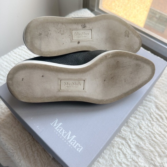 MAXMARA HARDEN Black Leather Loafers Shoes Size 6 - Picture 12 of 13